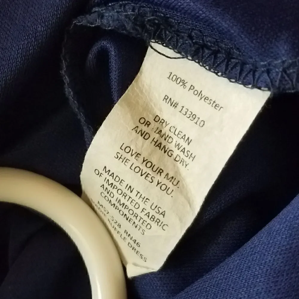 Show Me Your Mumu Navy Birdie Ruffle Cold Shoulder Dress